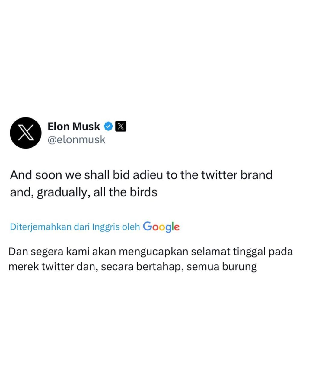 Bye Logo Burung Biru, Elon Musk Rebranding Logo Twitter Jadi X